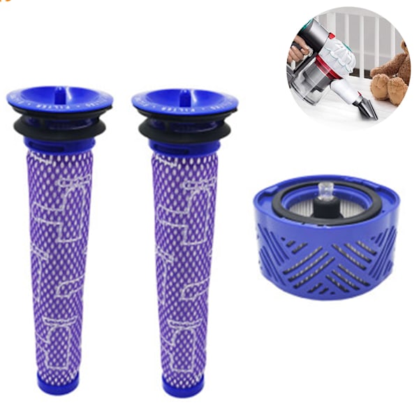 2 Forfilter + 1 HEPA Etterfiltersett for V6/V8 Animal og Absolute Trådløs Støvsuger, Erstatningsfilter