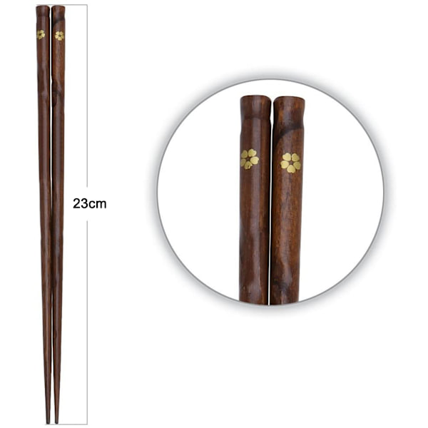 5 par Genanvendelige Opvaskemaskine Sikre Træ Chopsticks Sæt Chopsticks Skridsikre Naturlige Træ Chop Sticks