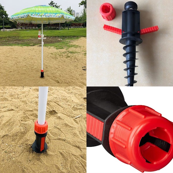 Strandparasolfod, Jordspyd, Parasolholder, Skruebeslag, Propel Strandparasolfødder Skrues i Sand, Bruges til Parasol, Strandparasol