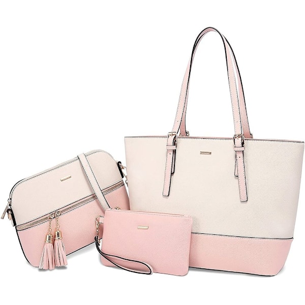 LOVEVOOK Handväska Dam Axelväska Handväskor Tote Bag Dam Stor Designer Elegant Axelväska Handväska Set om 3, m
