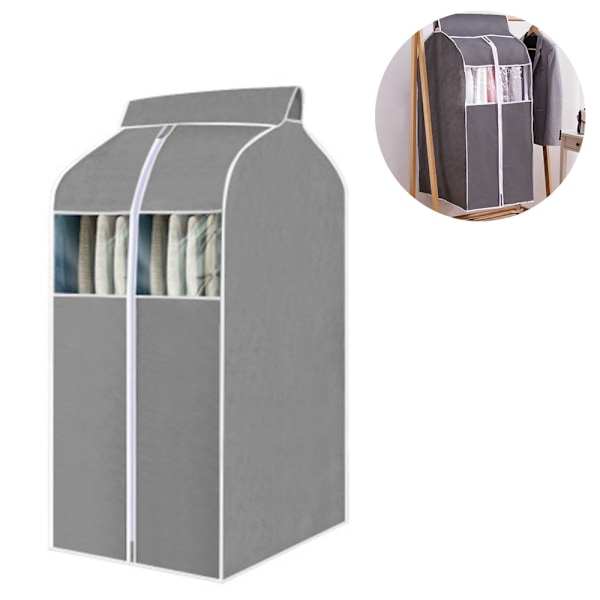 Hengende Klespose Klespose Organizer Oppbevaring med Klare PVC-vinduer Klesstativ Trekk Støvtett Klesbeskyttelse for Dresser Jakker Kjoler