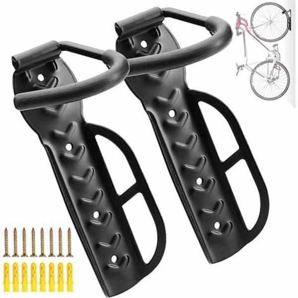 Väggmonterat cykelställ, 2-pack, svart