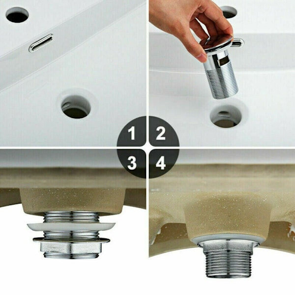 SINK AVLOPPSSATS SIFON SIPHON POP-UP AVLOPPSVENTIL AVLOPP MED ÖVERFLÖDE