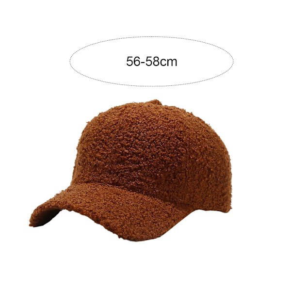 Faux Lamb Wool Baseball Cap för Män Kvinnor - Teddy Fleece Sport Mössor Varm Vinter Utomhus Resor