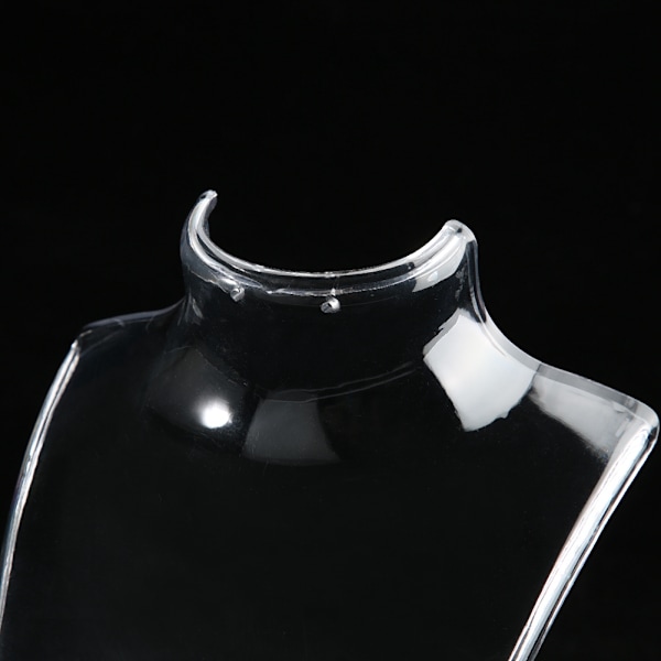 Halsband Örhänge Hållare Mannekäng Huvud Byst Stativ Modell Butik Smycken Display Ställ (Transparent)