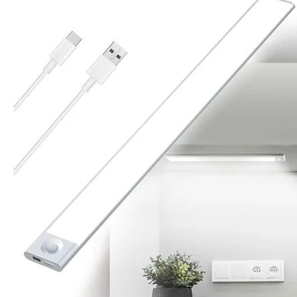 USB Oppladbar LED Kjøkkenbenklys, 2500mAh 40cm Dimbar Skaplampe Bevegelsessensor LED Bar Trådløs Oppladbart Batteridrevet PIR