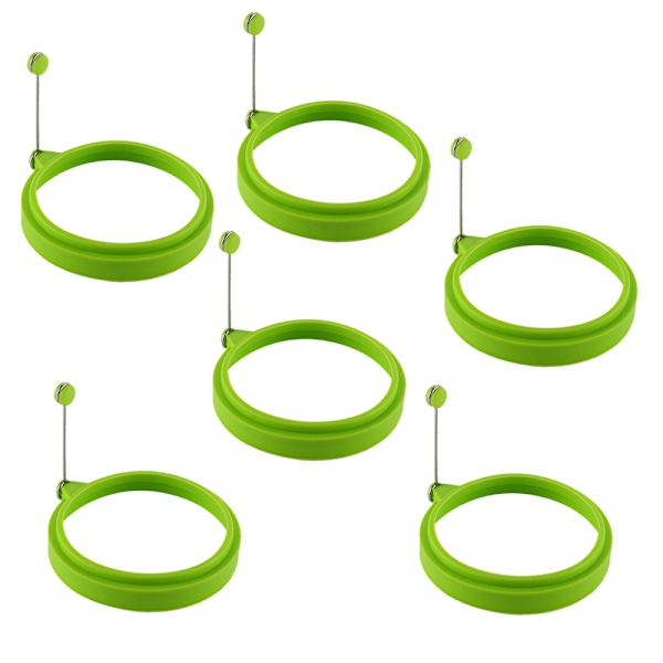 6 st Silikoneggringar, Äggringar Non Stick, Äggkokningsringar, Stekt Äggform eller Pannkaksringar Nonstick Form Ring Rund
