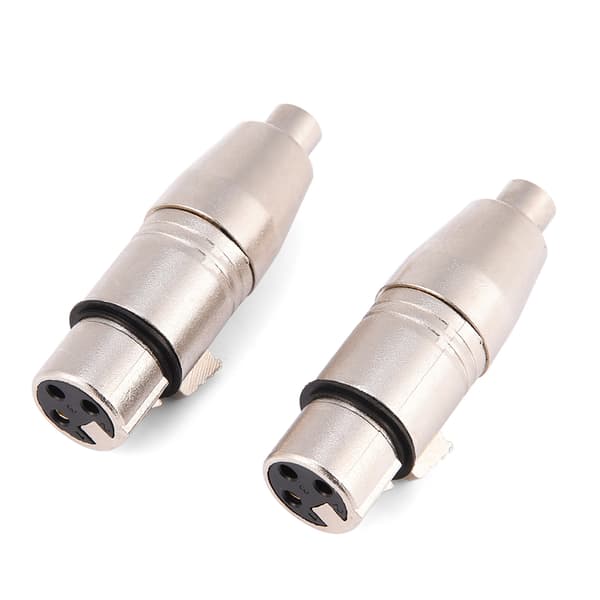2 stk. 3-bens XLR hunstik til RCA hun lydmikrofonstikadapter