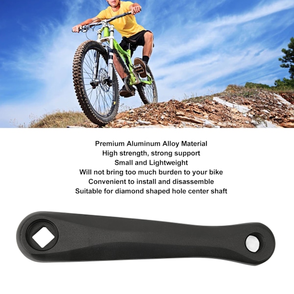 Cykel Vevarm Vänster 152mm Diamanthål Aluminiumlegering Starkt Stöd Pedal Vevben