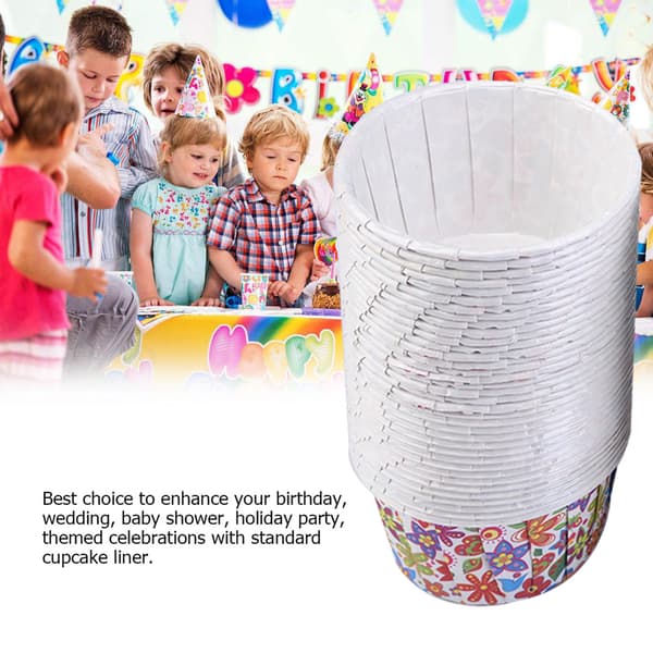 100 STK Mini Cupcake Forme Papir Runde Kagebageforme Muffin Cases Hjemmefest Bryllup