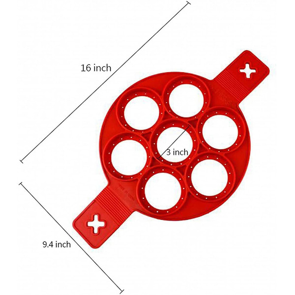 7 huller Pannekakeformer Ring Stekt Egg Form Gjenbrukbar Silikon Non-Stick Pannekake Maker Egg Ring Lag raskt en kake for å spare verdifull tid