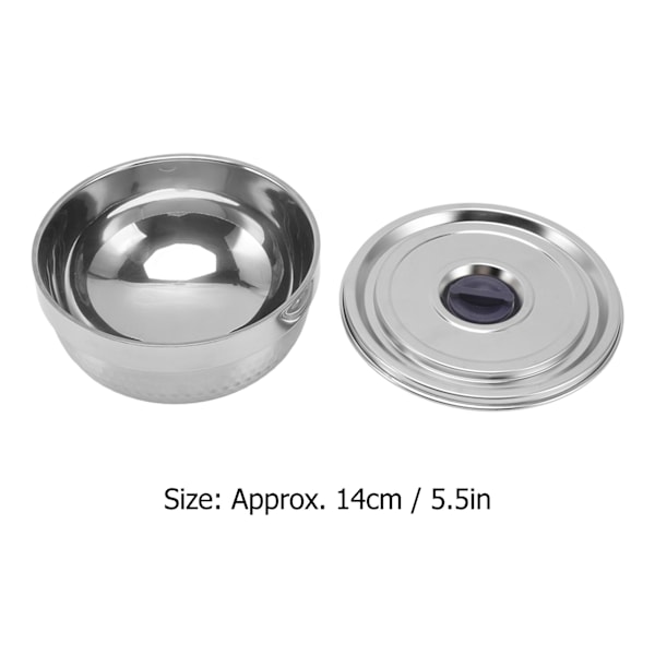 Rostfritt stål skål 2 lager Rostfri termisk isolering för ris soppa kök bestick 14cm diamanttyp