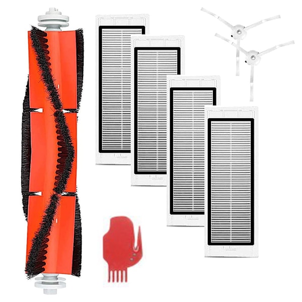 Reservedele til støvsugere, 13 stk., støvsuger reservedele til robot, 1 hovedbørste, 6 sidebørster, 4 filtre, 1 rengøringsværktøj, 1