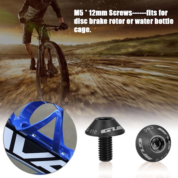 2 st M5 * 12 mm cykel vattenflaskehållare fäste skruvbultar (svart)