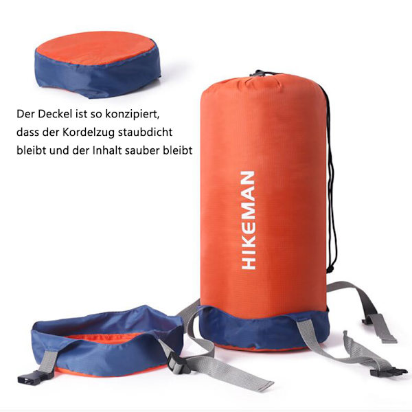 Kompresjonspose, 40 % mer lagringsplass Vanntett og ultralett oppbevaringspose for sovepose - Plassbesparende utstyr for camping, fotturer, reise