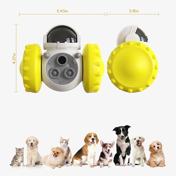 Godbid-dispenserende hundelegetøj, hundepuslespilslegetøj, interaktivt legetøj til smarte små og mellemstore hunde, hvalpelegetøj mod kedsomhed, godbid-dispenser langsom fodring til