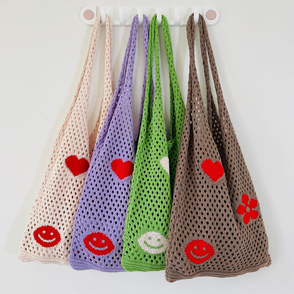 Virkade Tote Bag för Kvinnor Tote Bag Flickor Tillbehör