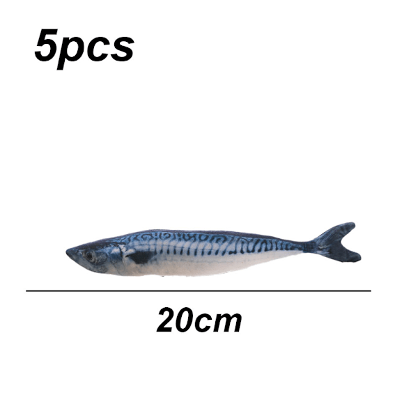 5 stk. kattegræs legetøj simulerer fiskeform blød kattegræs interaktiv kæledyrs pude tyggeforsyninger