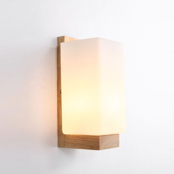 LED Væglampe Indendørs Belysning Træ Væglampe Varmt Lys Lampe til Soveværelse Stue Kontor Gang (Pære ikke inkluderet)