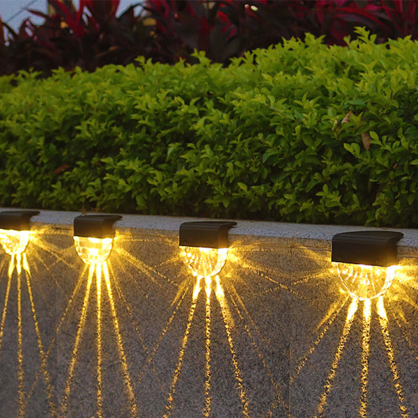Vanntette Solcellelamper Hagedekorasjon, LED Solcellehagelamper for Terrasse, Hage og Trappetrinn, Solcellelampe med 2 Moduser - Varm Hvit/Fargeskiftende