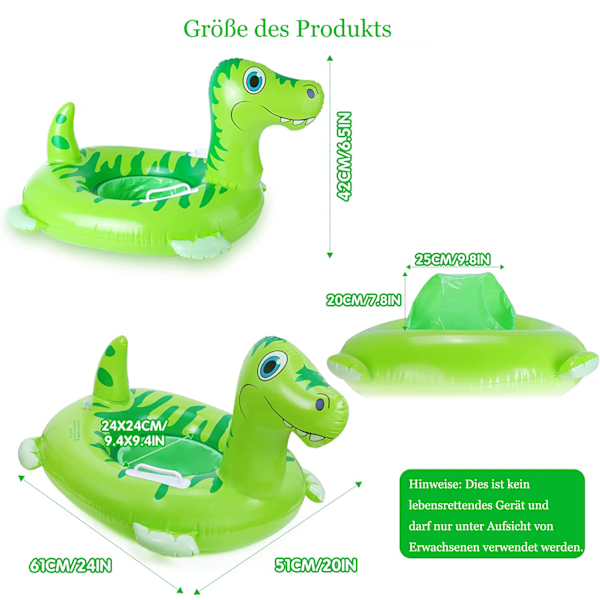 Baby simring, dinosaurie uppblåsbar simring baby