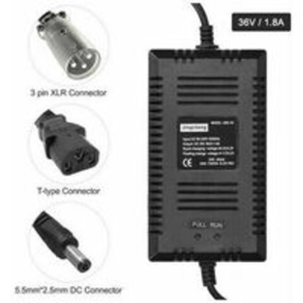1 stk. oplader - (36V europæisk standard XLR hoved bly-syre batterioplader)