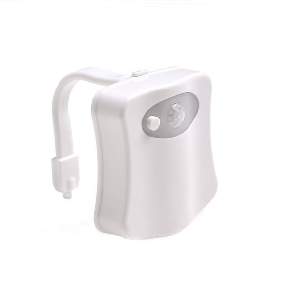 Et sæt med 1 toiletlys natlampe PIR bevægelsessensor farveskiftende belysning vandtæt 16 farve LED børnetoilet natlampe