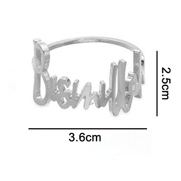 6 stk. Serviettringer Bokstav Metall Serviettringsett Alfabet Serviettspenner Holder Borddekor for Bryllup, Fest, Jul, Thanksgiving