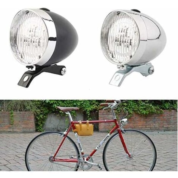 Lune-cykellampa, strålkastare, cykelstrålkastare, cykellampa, ficklampa, säkerhetsvarning, vintage 3 LED-cykellampa