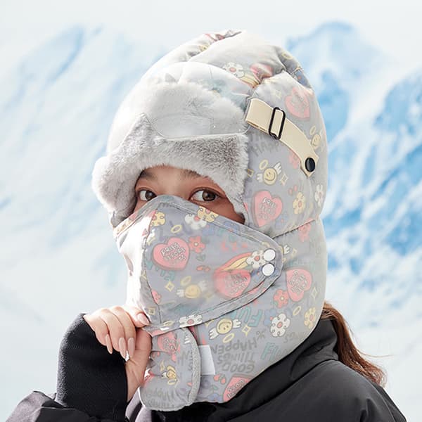 Vinter Vinter Utomhus Ridning Varm och Kall bevis Bomull Mössa Vinter Vindtät Mössa Öronskydd