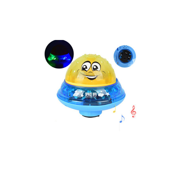 Barn flytande badleksak Vattenleksak med ljus, automatisk induktions sprinkler Baby Game Vattenbadleksak för spädbarn Småbarn Fest - Gul