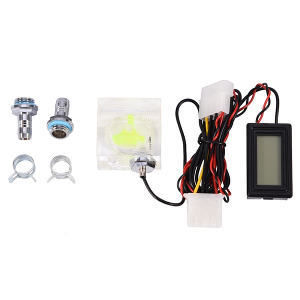 PC Datamaskin 3-veis Flow Meter Digitalt Termometer for Vannkjølingssystem Kit