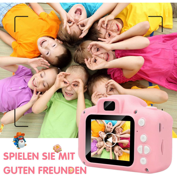 Kinderkamera - Kinderkamera mit 2,0 Zoll 1080P HD IPS-Bildschirm Eingebaute 32 GB SD-Karte USB Wiederaufladbare Kinderspielzeugkamera für 3-10