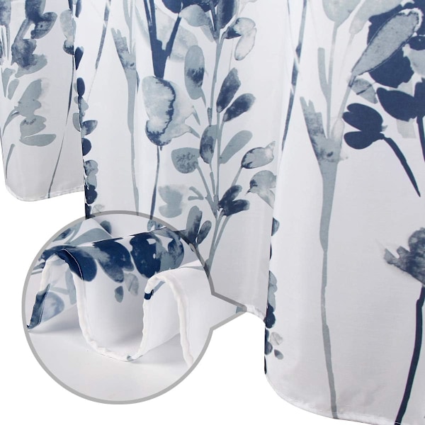 Bruseforhæng i stof 183x183 cm Tungt vægtet blomster bruseforhæng vandtæt polyester brusekabineforhæng med 12 kroge til badeværelsesbrusere,
