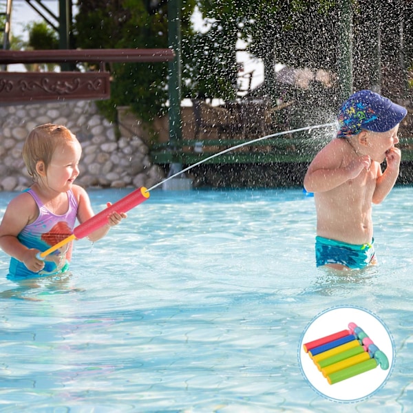 Vattenpistol, Spruta 6 st Vattenblästrare med Lång Räckvidd upp till 34 fot Sommar Poolleksaker för Barn och Vuxna