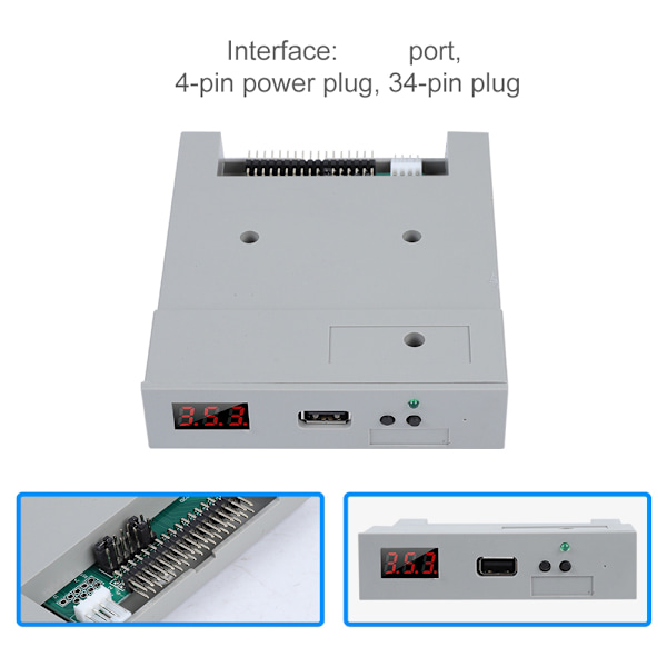 SFR1M44-U100 3.5in 1.44MB USB SSD Floppy Diskettedrev Emulator Plug and Play