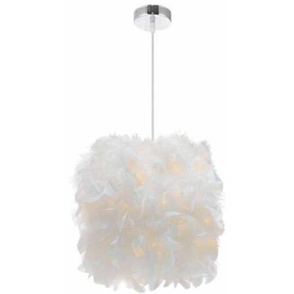 Hvit Fjær Pendellampe 22cm Lysekrone Hengelampe E27 Taklampe for Soverom, Stue, Spisestue, Restaurant, Dekorasjon