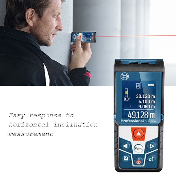 Bosch Professional laserafstandsmåler GLM 40 (med hukommelsesfunktion, rækkevidde: 0,15 – 40 m, indhold i kassen: Bosch GLM 40 laserafstandsmåler, 2