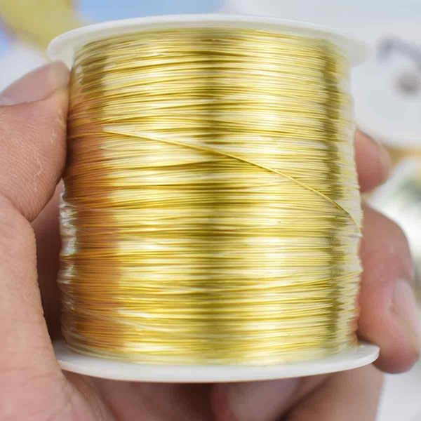 8m/kela 0,8mm kullattu kuparihelmi metallilanka korujen valmistukseen ja nyörin tekoon