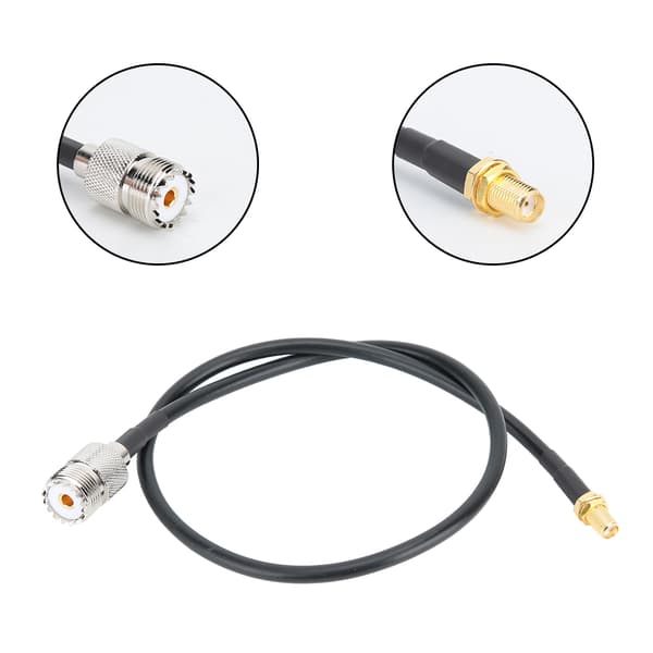 SMA Hun til UHF Hun Sort Jumper Ledningsadapter til UHF Base- og Mobilantenner