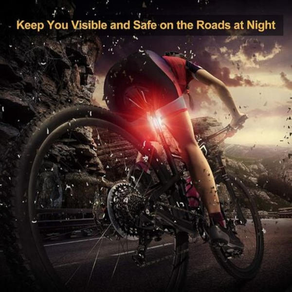 2-pack USB-laddningsbara LED-cykelbakljus, starkt cykelbakljus, 220 mAh litiumbatteri, 4 ljuslägesalternativ, (2 USB-kablar