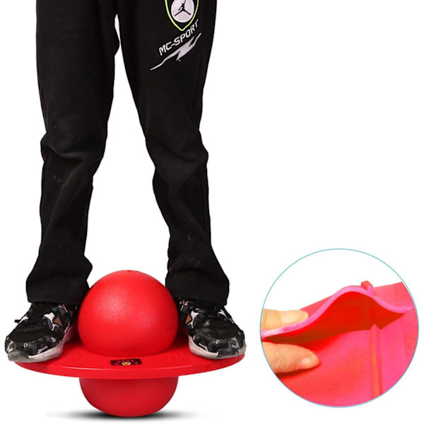Pogo Stick Träningsboll Hoppboll Gummib studsboll för vuxna barn, 38x66cm Rot