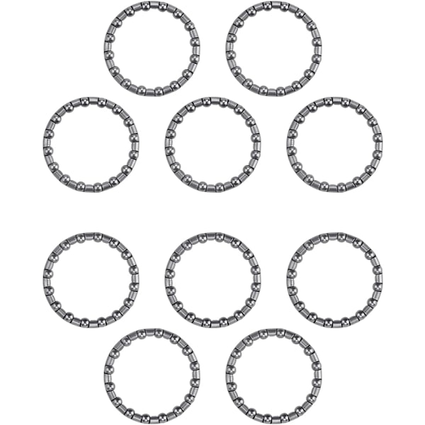 10 stk. kuglelejekrans i metal 37 mm rustfri kuglelejekrans MTB-styreleje slidstærk med 4 mm stålkugler til