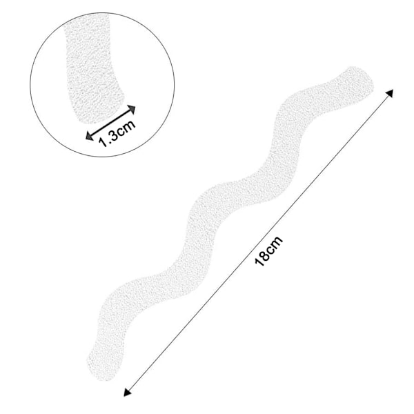 24 stk. S-formede skridsikre badstickers, skridsikre badekarstrips, sikkerhedsbrusestrimler til brusebad, badekar, trin, gulv - stærke klæbende greb-applikationer til