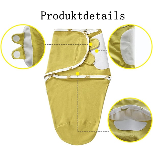 Säckpåse baby swaddle kläder baby swaddle tygpaket med 2 swaddle filt gjord av 100% ekologisk bomull universell justerbar sovsäck filt