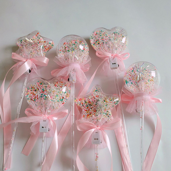 Barn LED Glow Wand Light Up LED Fairy Stick Toy Princess Wand Glow Sticks Födelsedagsfest Favors Hjärtform