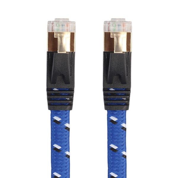 Nylon Cat 7 Ethernet-kabel, Cat7 RJ45 nettverkskabel flat 10 Gigabit 600Mhz LAN-ledning skjermet for modem, ruter, PC, Mac, bærbar PC