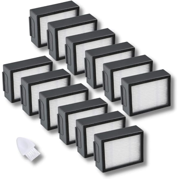 Pakke med 12 udskiftnings HEPA-filtre kompatible med iRobot Roomba evo, i,e,j serien E5 E6 E7 i1 i3 i4 i5 i6 i7 i8 j7 og alle Plus version robotter