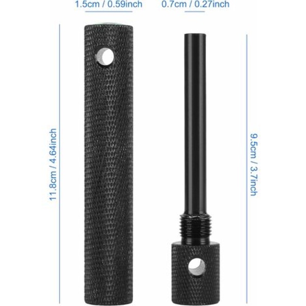Flintstål i kraftig svart aluminiumshus, brannstarter, overlevelse, camping, jakt, 6 cm, 9000 tenninger, flaskeåpner, utendørs lighter