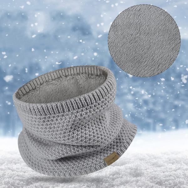 Vintertubhalsduk, loopscarf, rund halsduk, tjock fleecehalsvärmare, fodrad, mjuk termisk halsrör, halsduk, halsvärmare för män och kvinnor,